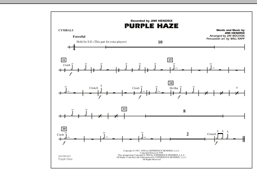 Purple Haze - Cymbals (Marching Band) von Jay Bocook