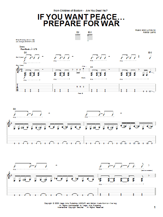 If You Want Peace... Prepare For War (Guitar Tab) von Children Of Bodom