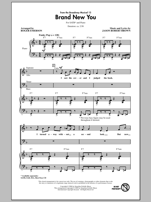 Brand New You (from 13) (SATB Choir) von Roger Emerson