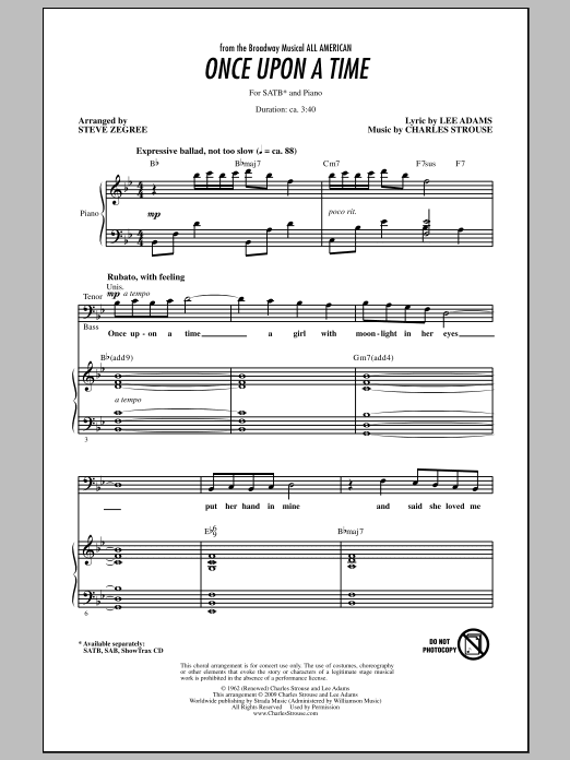 Once Upon A Time (SATB Choir) von Steve Zegree