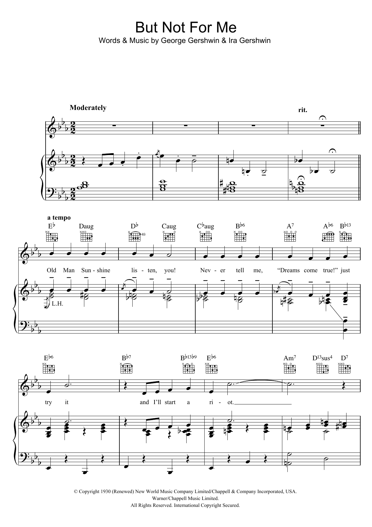 But Not For Me (Piano, Vocal & Guitar Chords) von George Gershwin