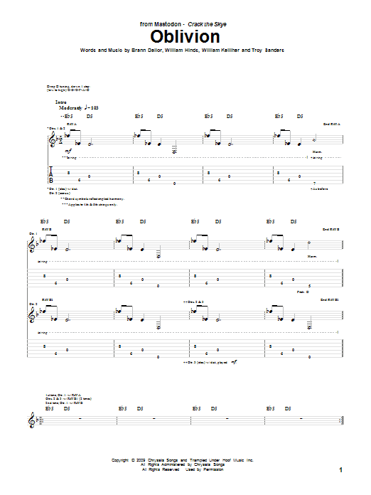 Oblivion (Guitar Tab) von Mastodon