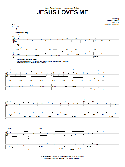 Jesus Loves Me (Guitar Tab) von Steve Hunter