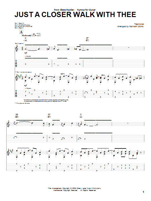 Just A Closer Walk With Thee (Guitar Tab) von Steve Hunter