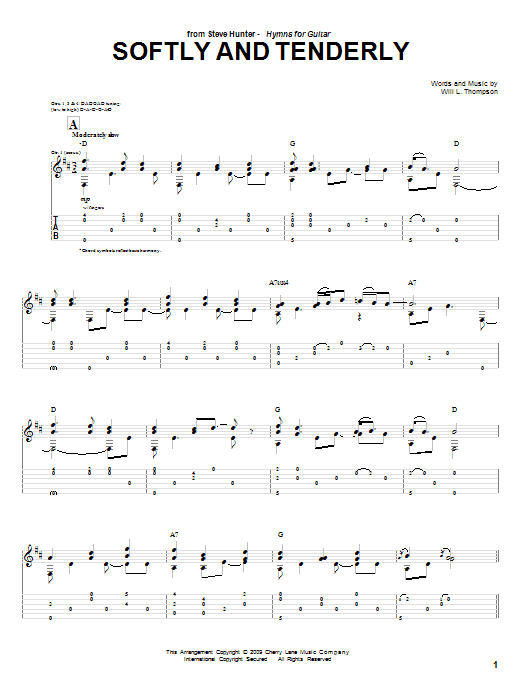 Softly And Tenderly (Guitar Tab) von Steve Hunter