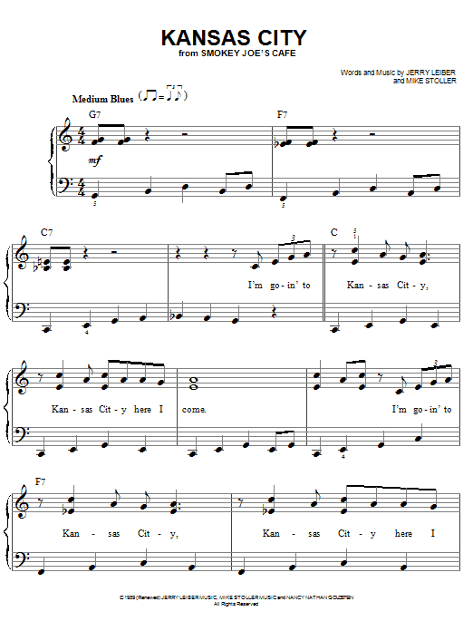 Kansas City (Very Easy Piano) von Wilbert Harrison