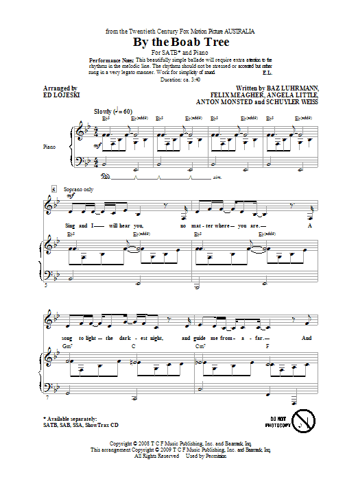 By The Boab Tree (SATB Choir) von Ed Lojeski