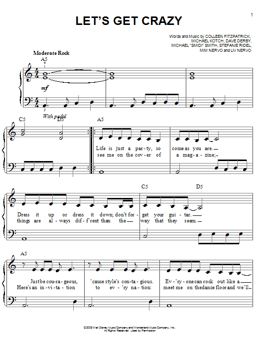 Let's Get Crazy (Easy Piano) von Hannah Montana
