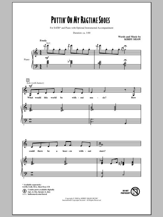 Puttin' On My Ragtime Shoes (SATB Choir) von Kirby Shaw