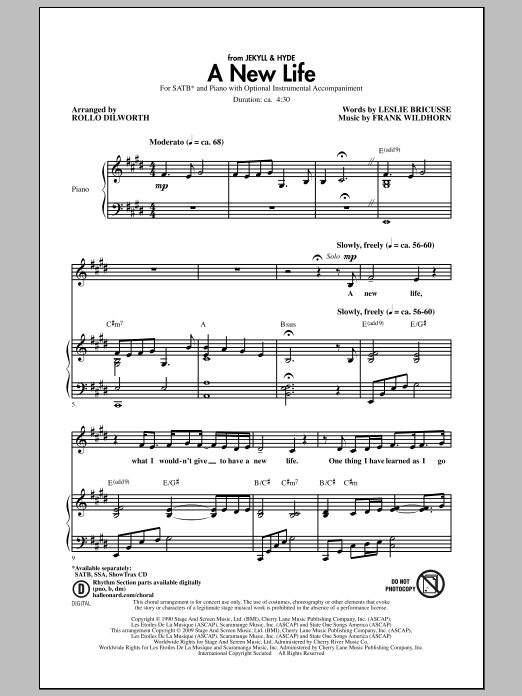 A New Life (from Jekyll & Hyde) (SATB Choir) von Rollo Dilworth