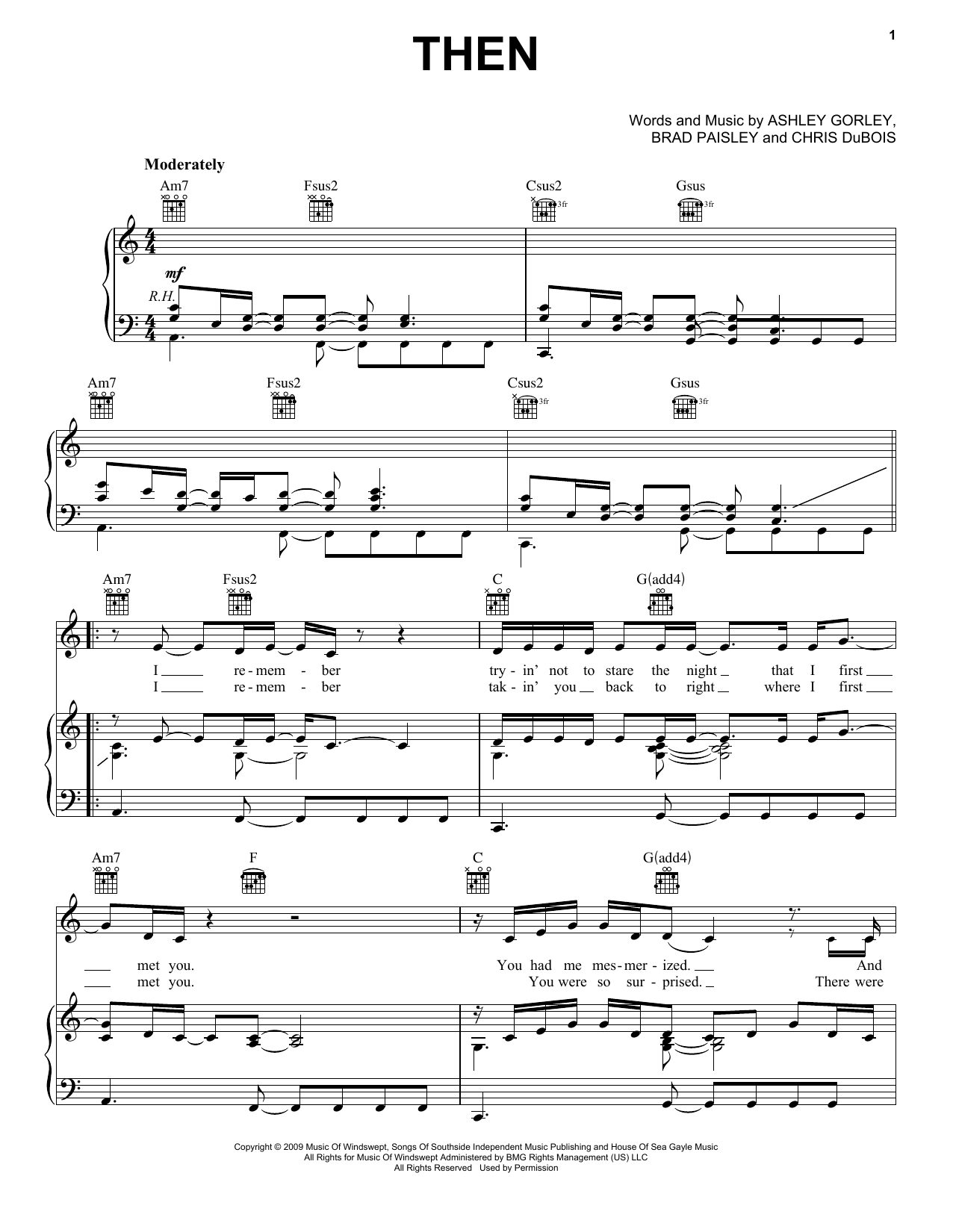 Then (Piano, Vocal & Guitar Chords (Right-Hand Melody)) von Brad Paisley