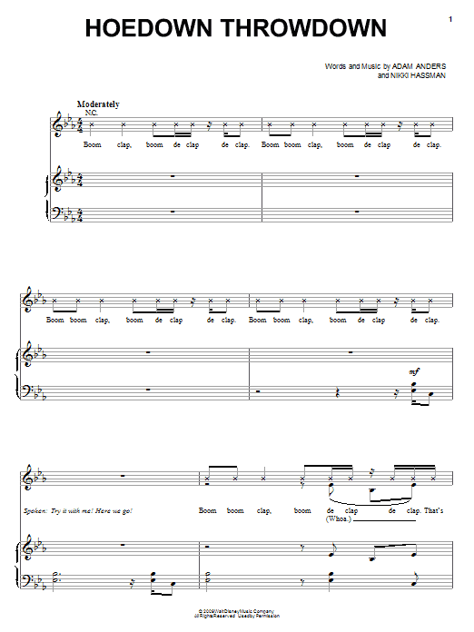 Hoedown Throwdown (Piano, Vocal & Guitar Chords (Right-Hand Melody)) von Miley Cyrus