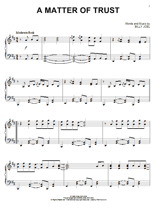 A Matter Of Trust (Piano Solo) von Billy Joel