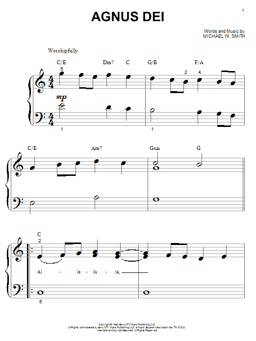 Agnus Dei (Big Note Piano) von Michael W. Smith