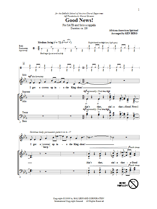 Good News! (SATB Choir) von Ken Berg