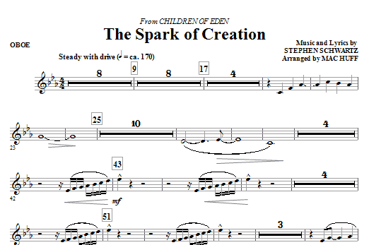 The Spark of Creation (from Children of Eden) - Oboe (Choir Instrumental Pak) von Mac Huff