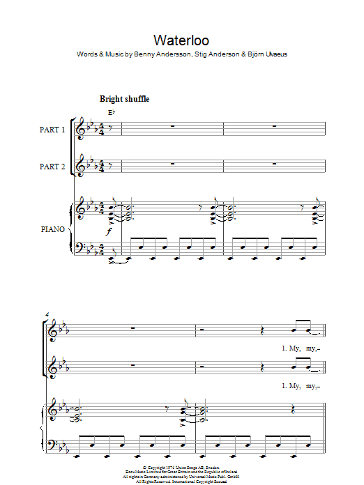 Waterloo (arr. Rick Hein) (2-Part Choir) von ABBA