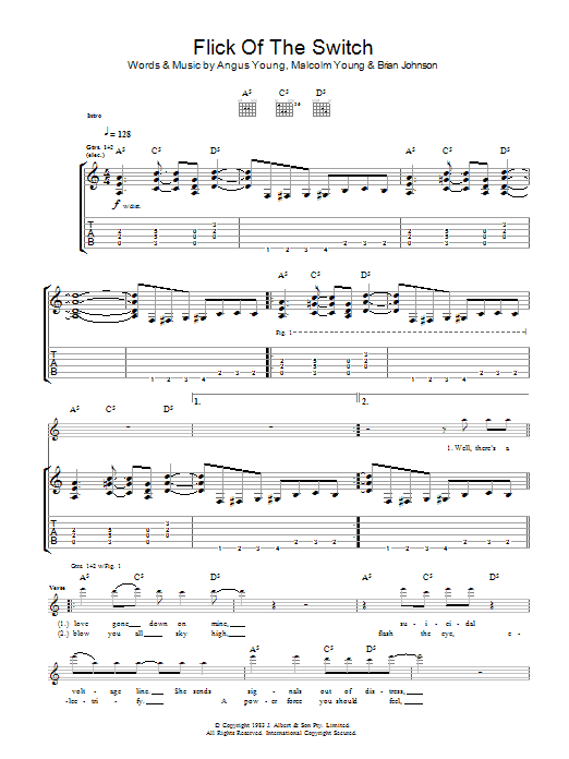 Flick Of The Switch (Guitar Tab) von AC/DC