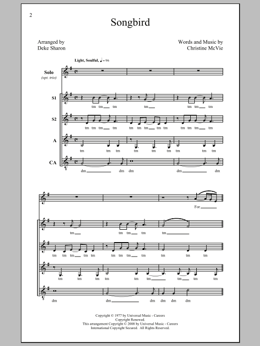 Songbird (SSA Choir) von Deke Sharon