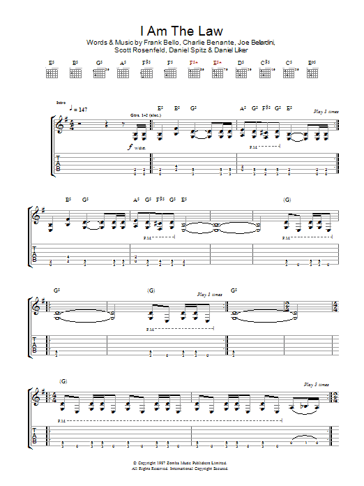 I Am The Law (Guitar Tab) von Anthrax