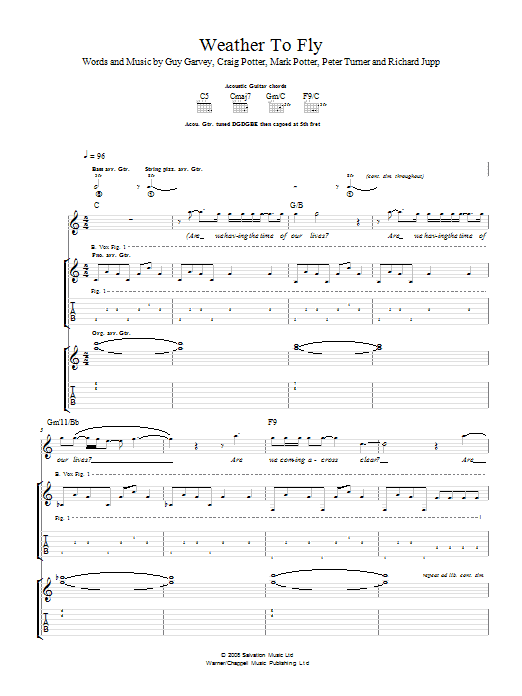Weather To Fly (Guitar Tab) von Elbow