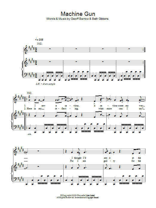 Machine Gun (Piano, Vocal & Guitar Chords) von Portishead