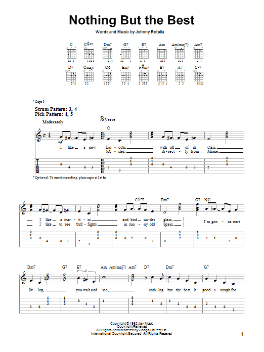 Nothing But The Best (Easy Guitar Tab) von Frank Sinatra