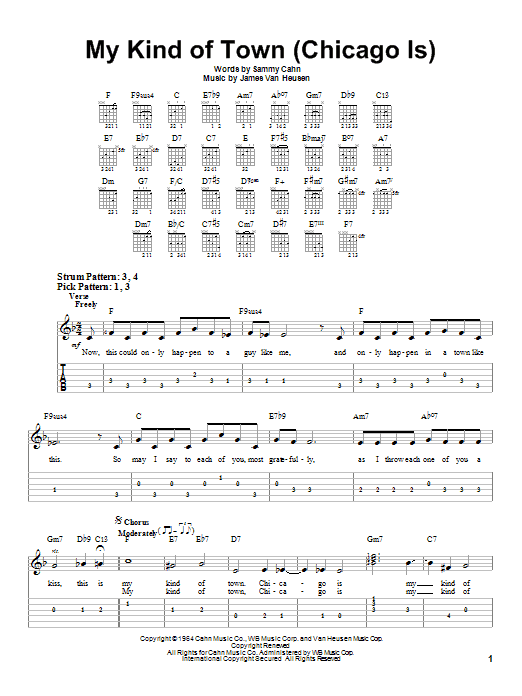 My Kind Of Town (Chicago Is) (Easy Guitar Tab) von Frank Sinatra