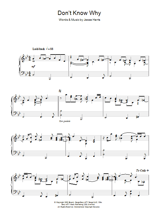 Don't Know Why (Piano Solo) von Norah Jones