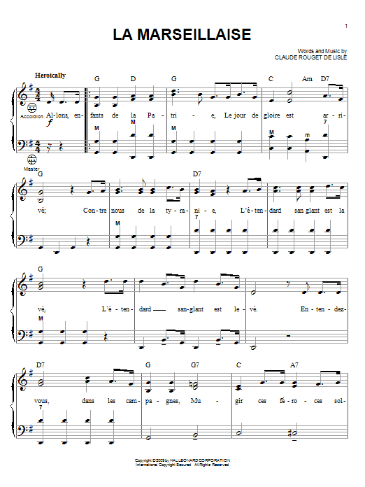 La Marseillaise (Accordion) von Claude Rouget de Lisle