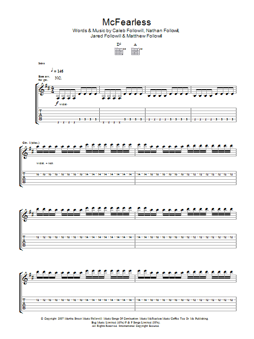 McFearless (Guitar Tab) von Kings Of Leon