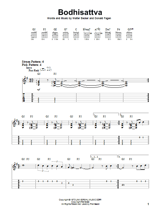 Bodhisattva (Easy Guitar Tab) von Steely Dan