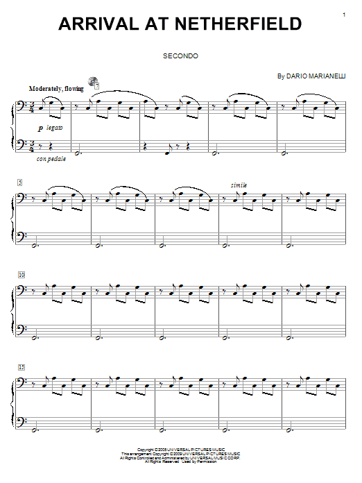 Arrival At Netherfield (from Pride And Prejudice) (arr. Carol Klose) (Piano Duet) von Dario Marianelli