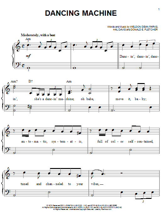 Dancing Machine (Easy Piano) von The Jackson 5