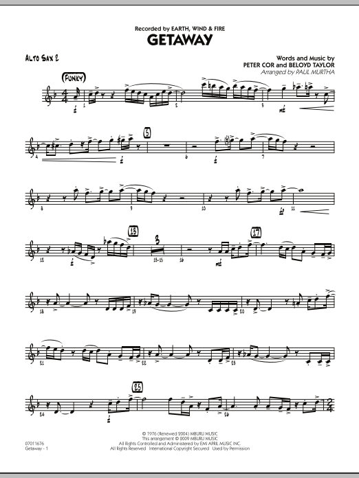 Getaway - Alto Sax 2 (Jazz Ensemble) von Paul Murtha