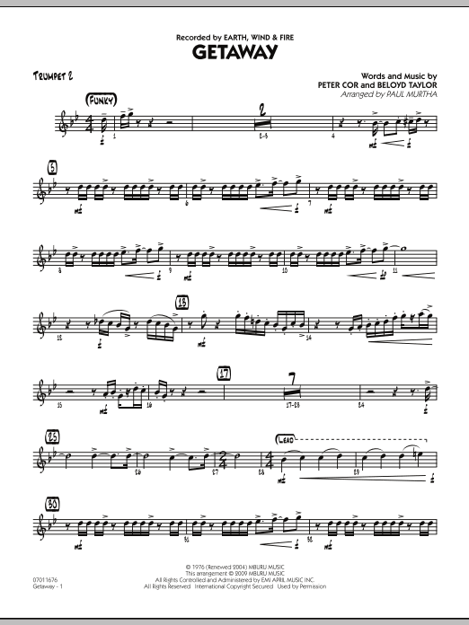 Getaway - Trumpet 2 (Jazz Ensemble) von Paul Murtha