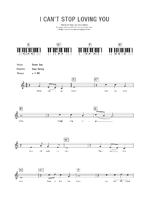 I Can't Stop Loving You (Piano Chords/Lyrics) von Don Gibson