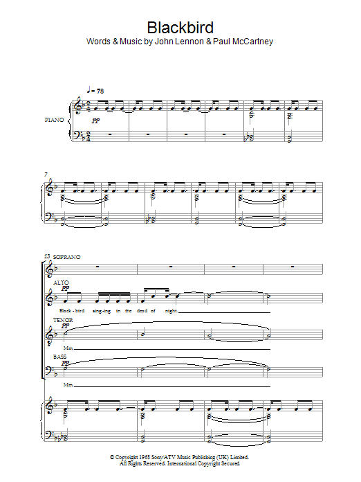 Blackbird (SATB Choir) von Jonathan Wikeley