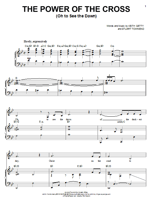 The Power Of The Cross (Oh To See The Dawn) (Piano, Vocal & Guitar Chords (Right-Hand Melody)) von Heather Headley