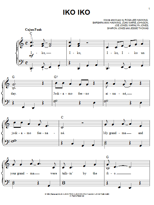 Iko Iko (Easy Piano) von The Dixie Cups