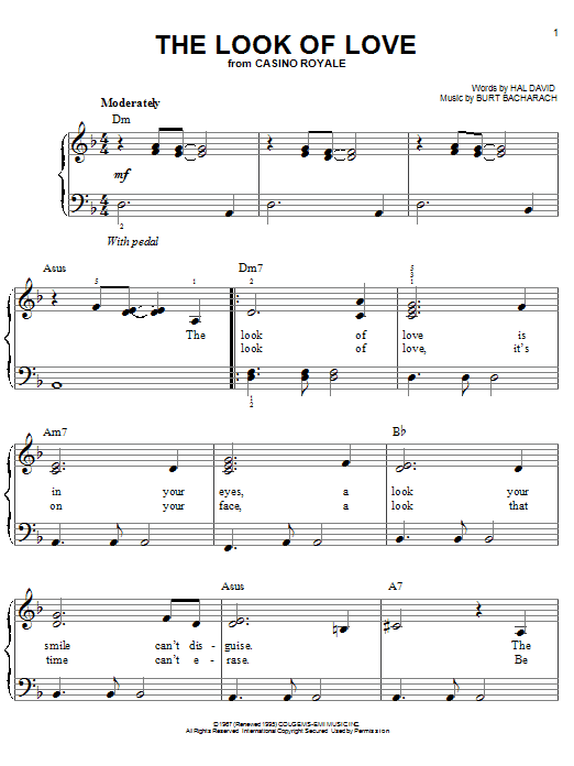 The Look Of Love (Easy Piano) von Bacharach & David