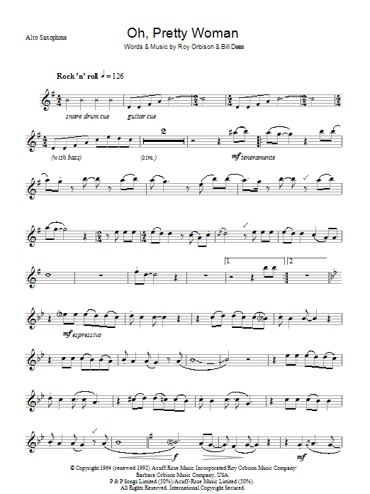 Oh, Pretty Woman (Lead Sheet / Fake Book) von Roy Orbison