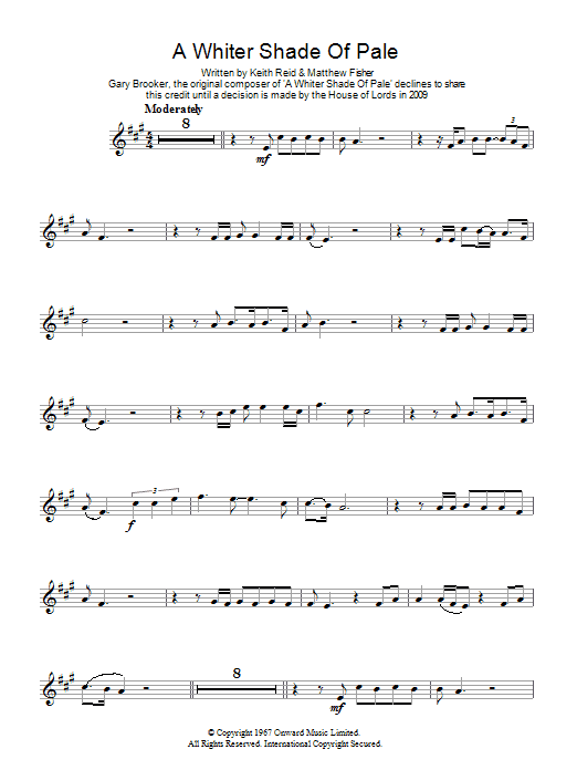 A Whiter Shade Of Pale (Lead Sheet / Fake Book) von Procol Harum