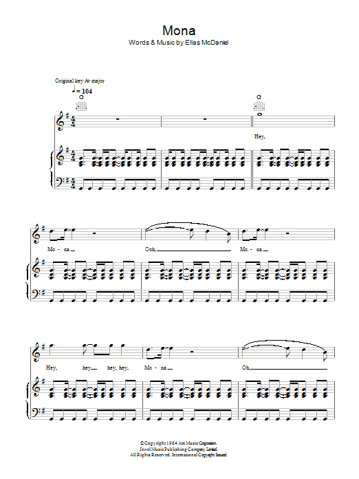 Mona (Piano, Vocal & Guitar Chords) von Bo Diddley