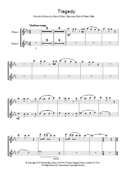 Tragedy (Lead Sheet / Fake Book) von Bee Gees