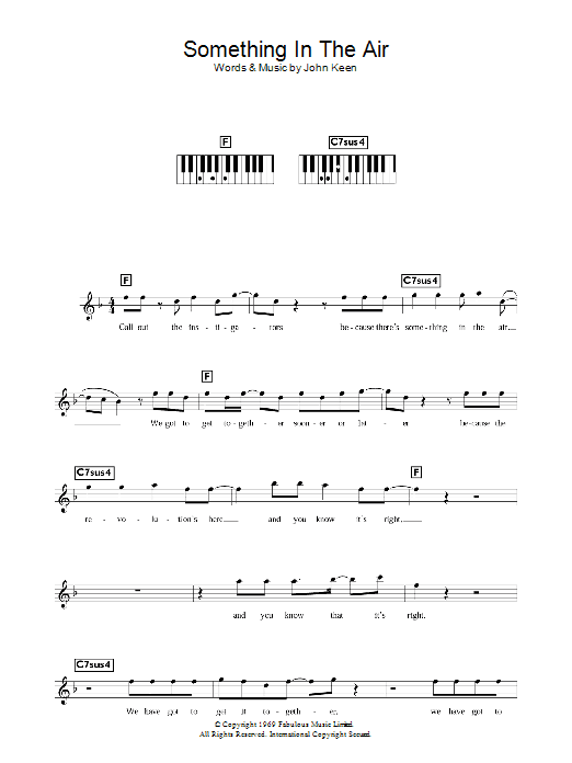 Something In The Air (Piano Chords/Lyrics) von Thunderclap Newman
