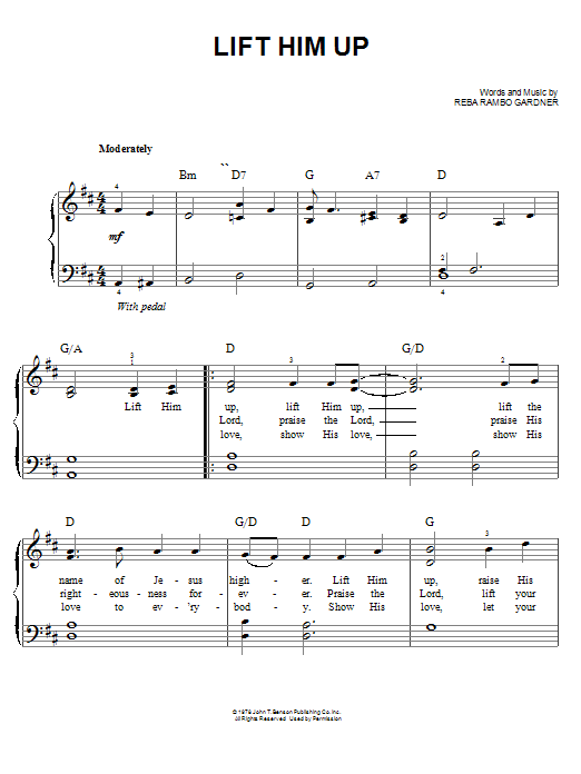 Lift Him Up (Easy Piano) von Reba Rambo Gardner