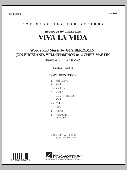 Viva La Vida - Full Score (Orchestra) von Larry Moore