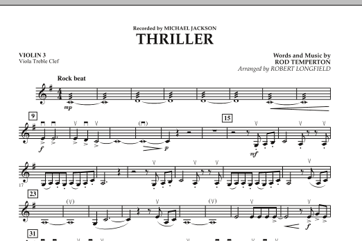 Thriller - Violin 3 (Viola T.C.) (Orchestra) von Robert Longfield
