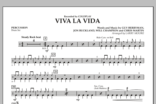 Viva La Vida - Percussion (Orchestra) von Larry Moore